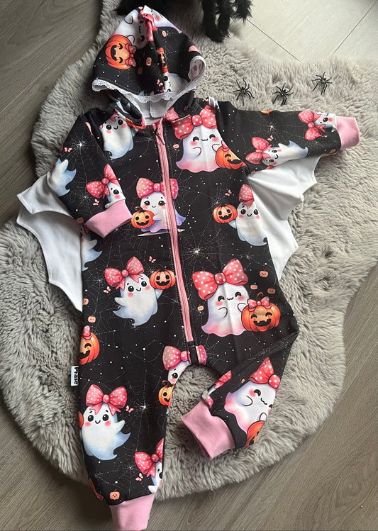 Spooky Cutie Halloween Kinderstoff Nähbeispiel – Jersey Meterware Nähprojekt