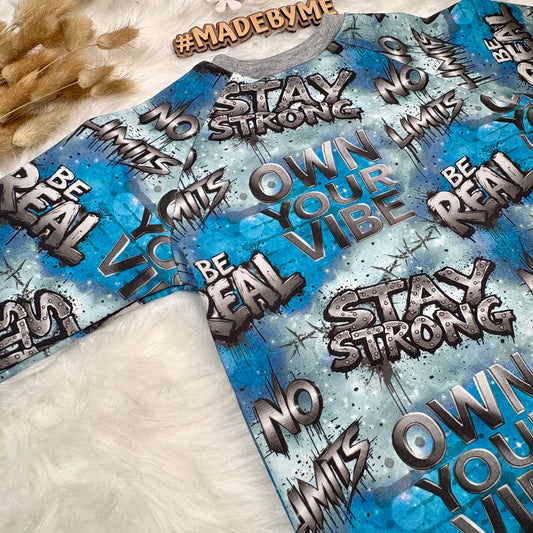 Be Real | Graffiti Stoff Meterware | French Terry Kinderstoff