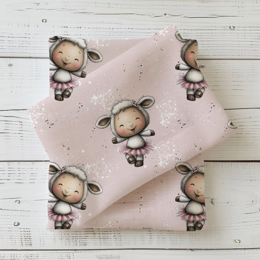 Ballerina Lämmchen | Badestoff UV50+ Meterware | Kinderstoff für Bademode