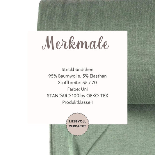 Bündchen Stoff in antikmint - Feinripp