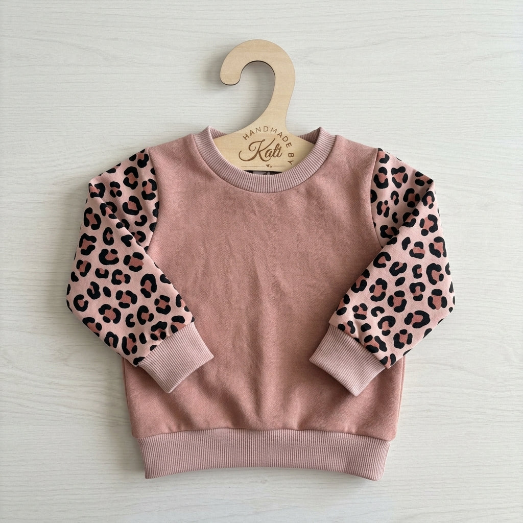 Leo Set Kinder – Pullover & Schlagleggings in Rosé | handmade