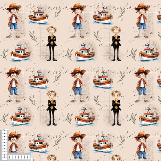 Abenteuer auf hoher See | Badestoff UV50+ Meterware | Kinderstoff für Bademode