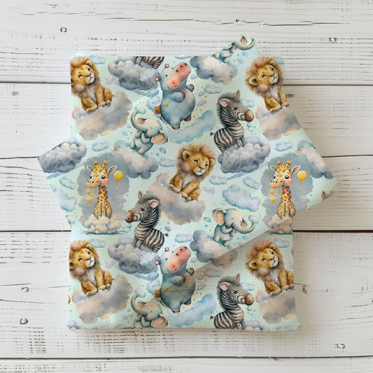 Dschungelträume | Safari Softshell Stoff Meterware | wasserabweisender Kinderstoff