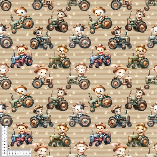 Bauernhof | Traktor Stoff Meterware | Kinderstoff