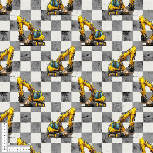 Bagger Karo | Badestoff UV50+ Meterware | Kinderstoff für Bademode