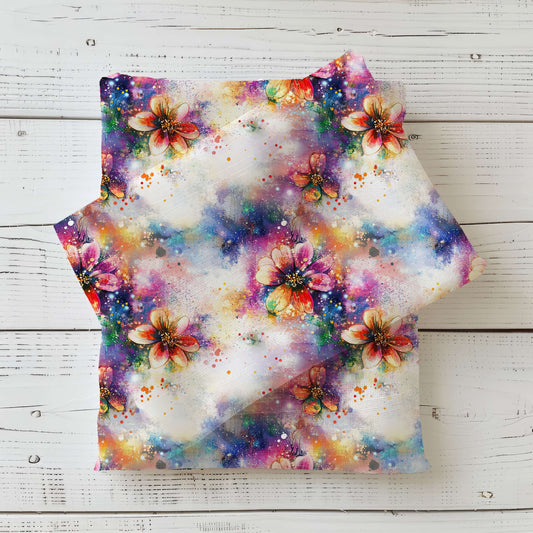 Color Bloom | Blumen Badestoff UV50+ Meterware | Kinderstoff für Bademode