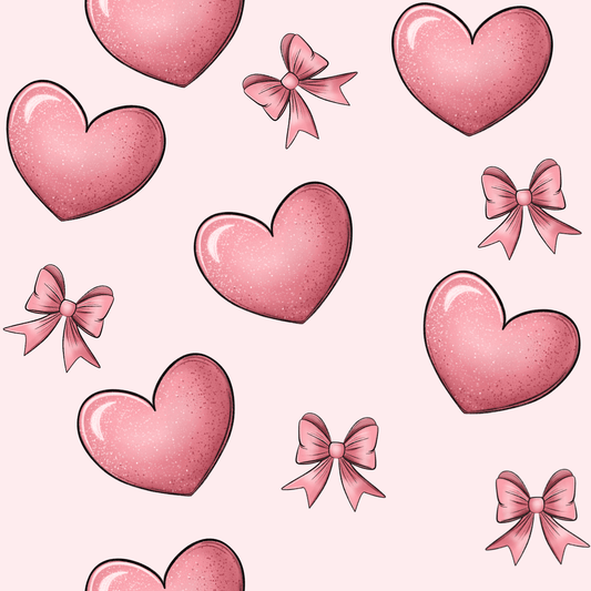 Kinderstoff Meterware French Terry „Herzschleife"