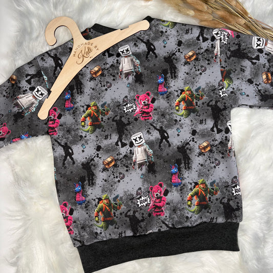 Game 4 Nite" | Gamer Badestoff UV50+ Meterware | Kinderstoff für Bademode