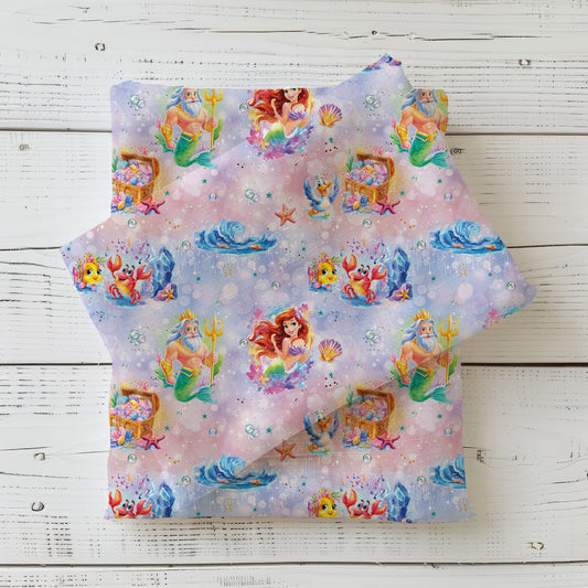 Water Queen | Meerjungfrau Badestoff UV50+ Meterware | Kinderstoff für Bademode