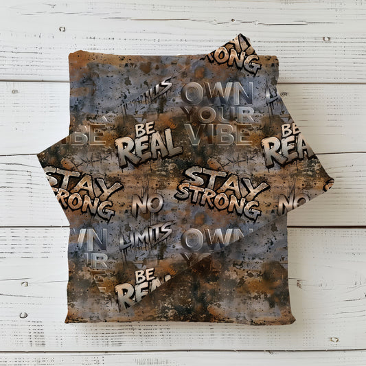 Own Your Vibe | Graffiti Stoff Meterware | French Terry Kinderstoff