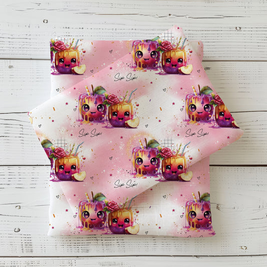 Kawaii Zauberbecher | Früchte Badestoff UV50+ Meterware | Kinderstoff für Bademode