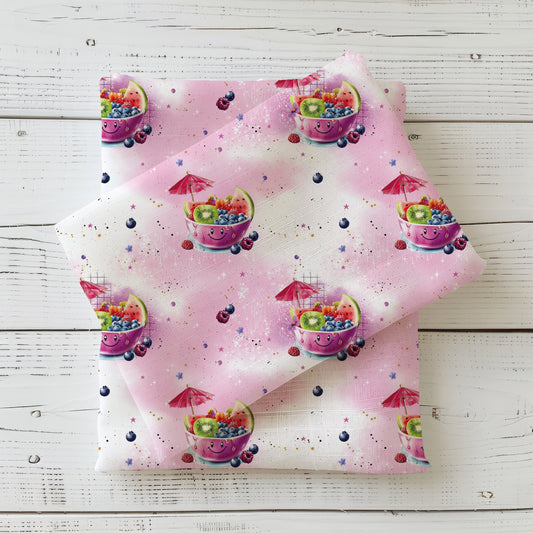 Fruchtzauber Bowl | Früchte Badestoff UV50+ Meterware | Kinderstoff für Bademode