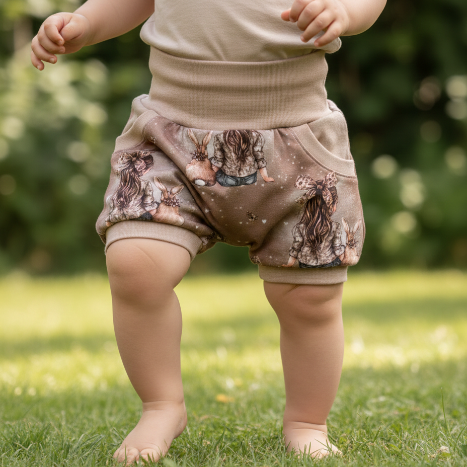 Handmade kurze Pumphosen für Babys & Kinder