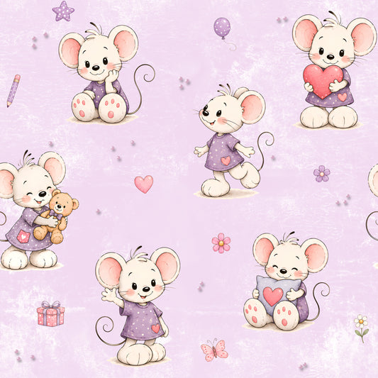Mibbi Maus Stoff Meterware | Kinderstoff Mädchen