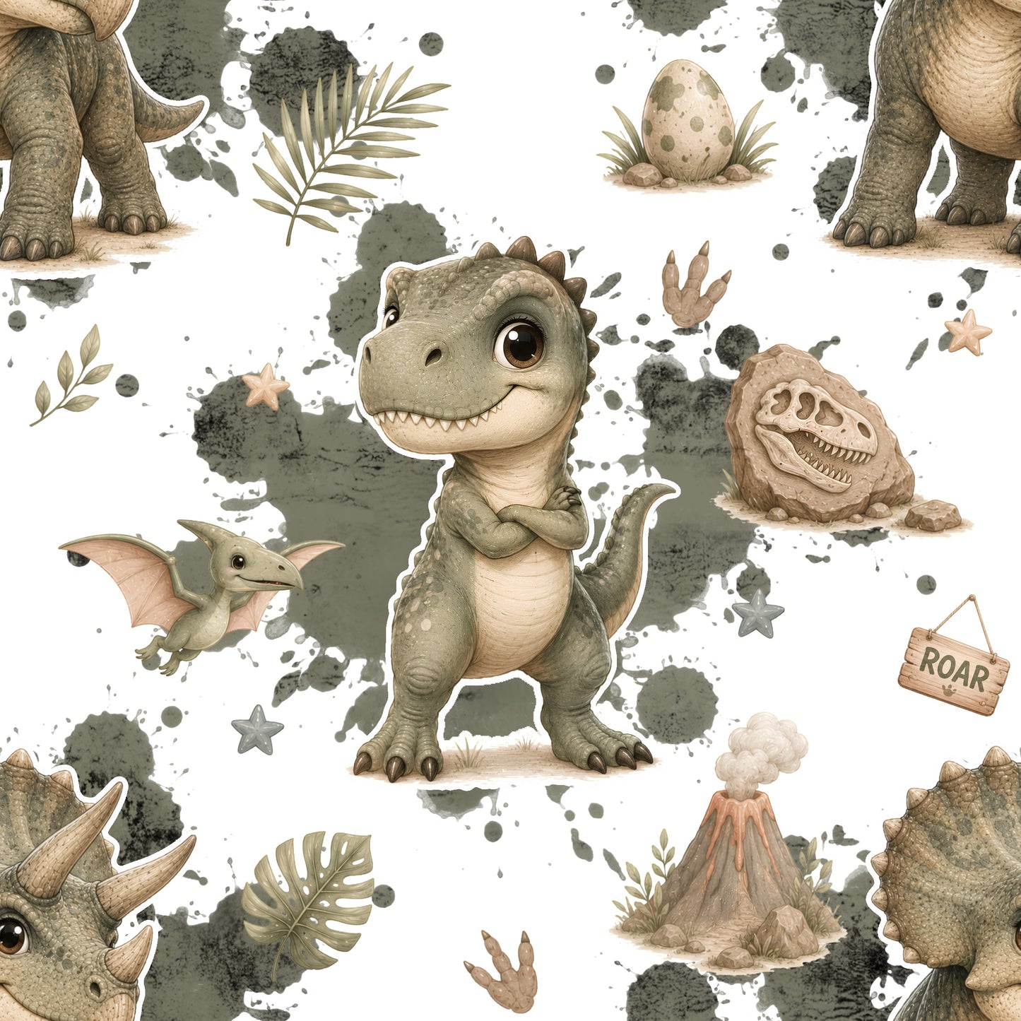 Dinowelt | Dino Stoff Meterware | Kinderstoff