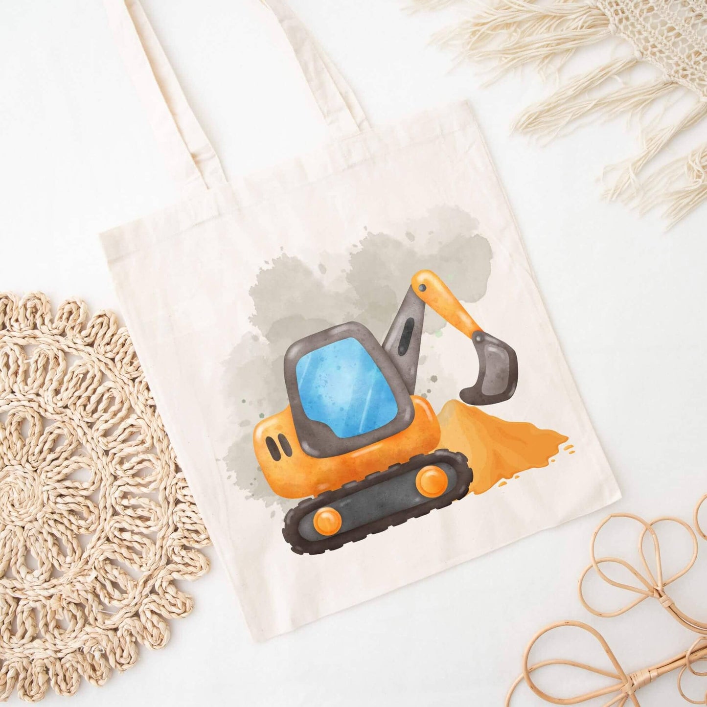 Personalisiertes Gastgeschenk kleine Jutebeutel - Bagger