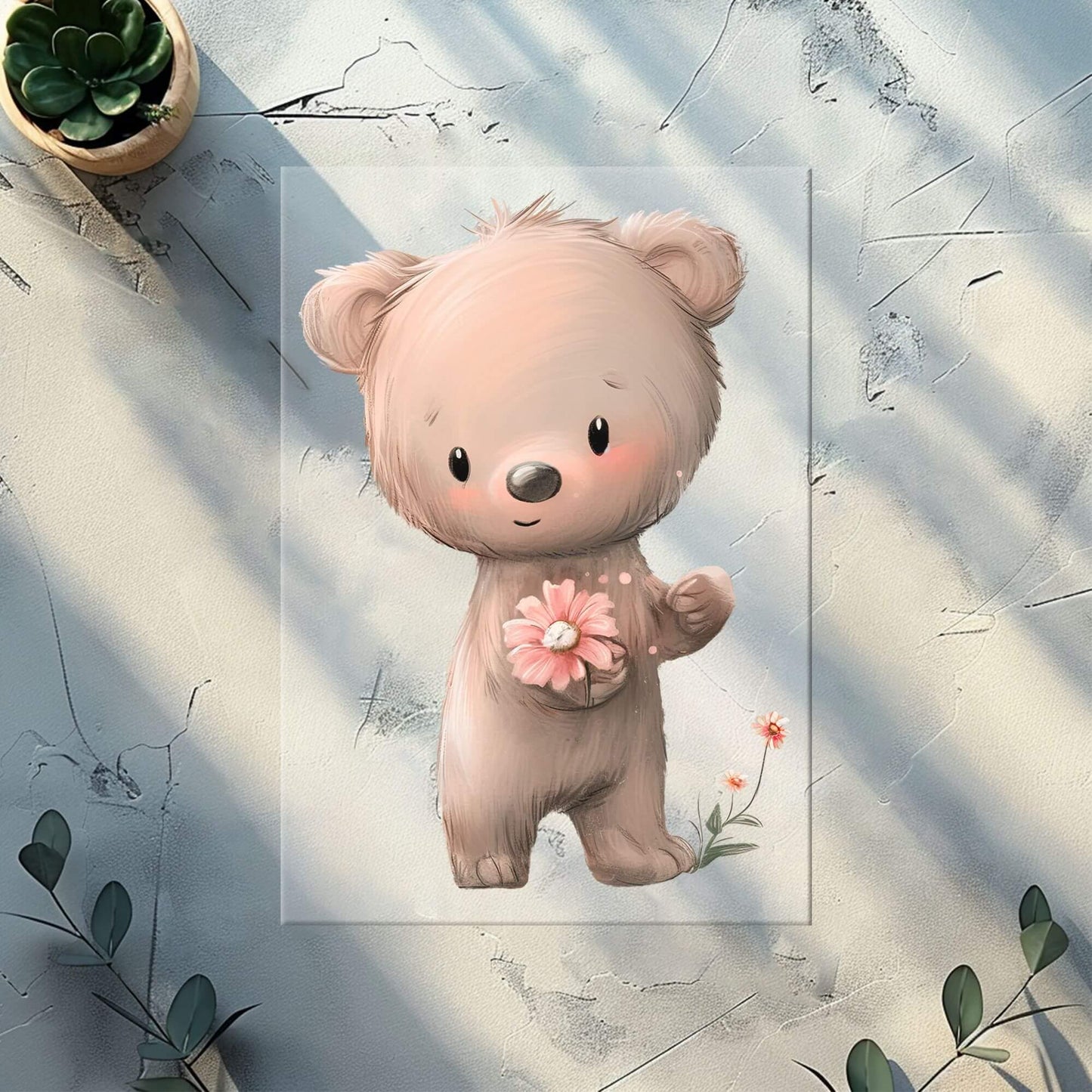 Kleiner Bär Bügelbild 10cm – Waldtier Aufbügelmotiv Baby Textilien