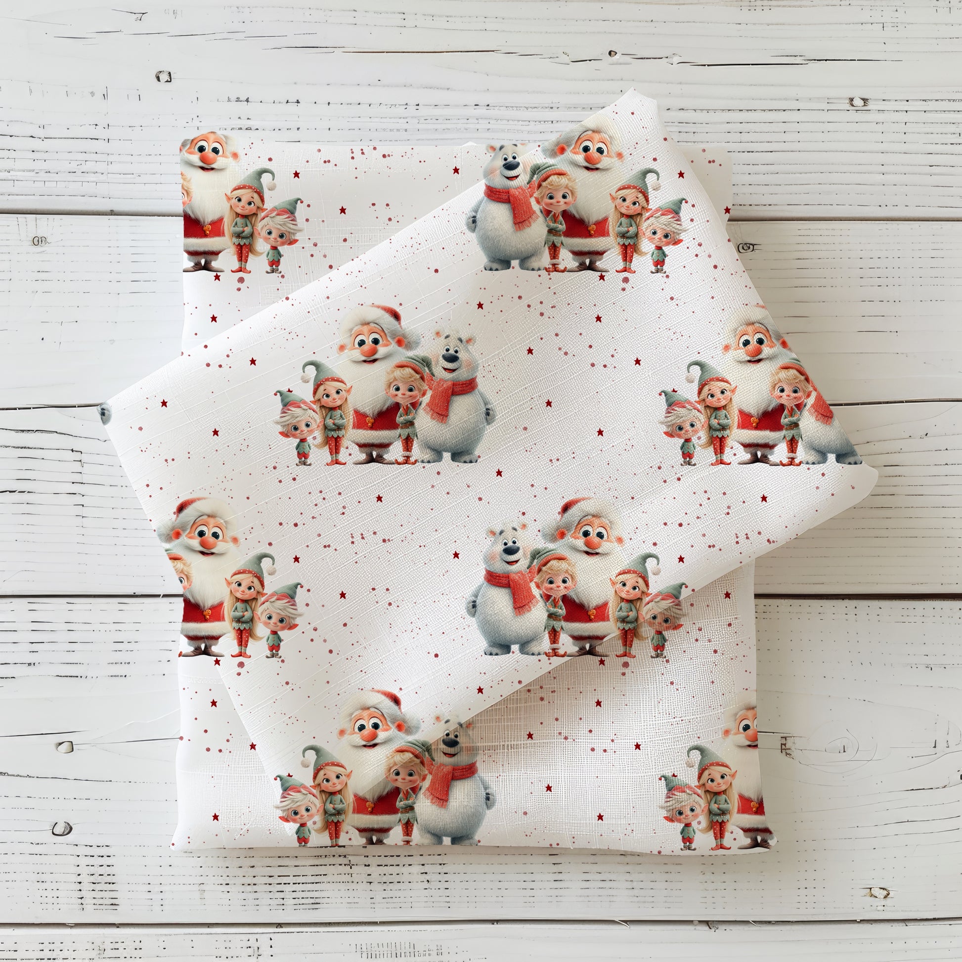 Weihnachtsfreunde Kinderstoff Meterware – Jersey Rib Jersey French Terry Handmade by Kati