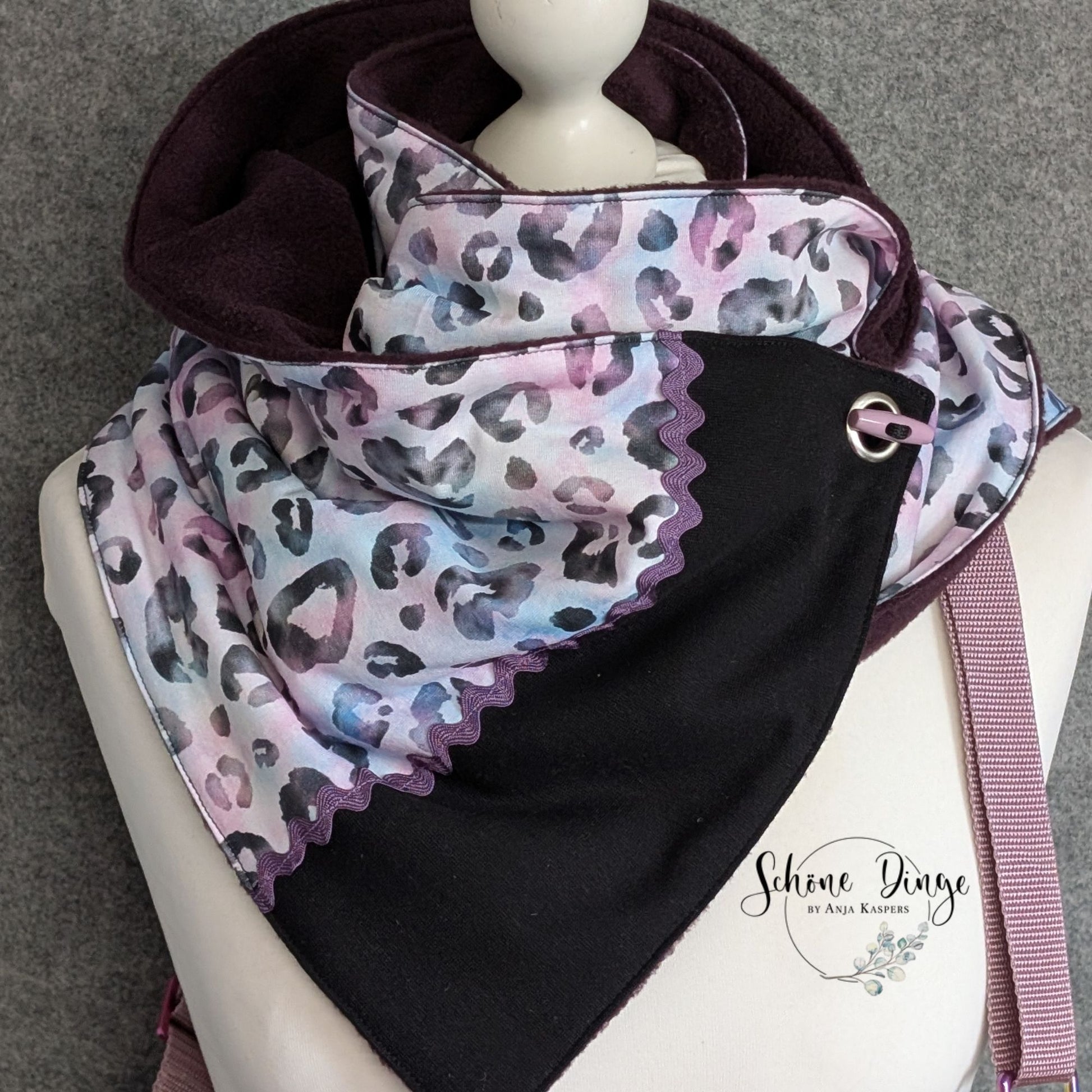 Leo Wasserfarben Stoff Detailaufnahme – Leopard Aquarell Kinderstoff Jersey