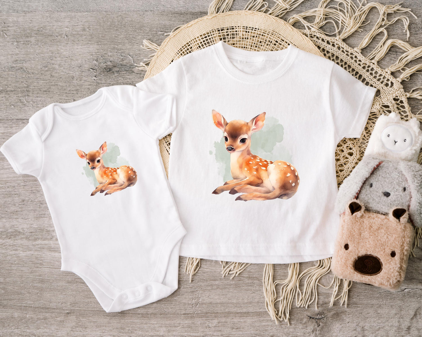 Reh DTF Transfer 15cm – Waldtier Bügelbild Applikation Kindershirt