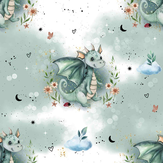 Little Dragon | Drachen Stoff Meterware | Kinderstoff