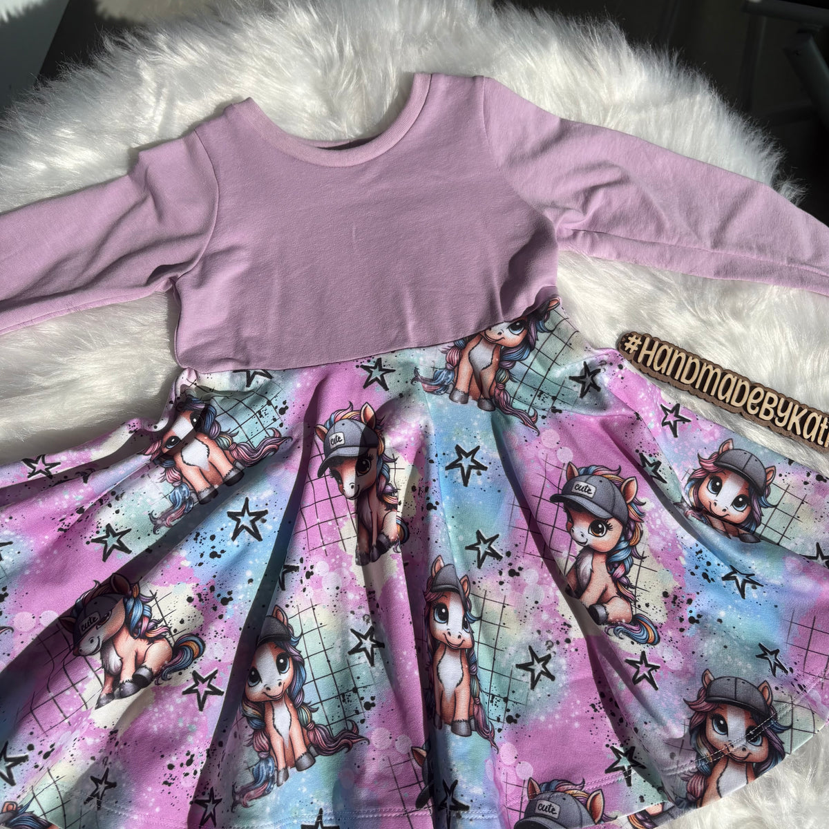 Drehkleid „ Cooles Ponys" aus French Terry