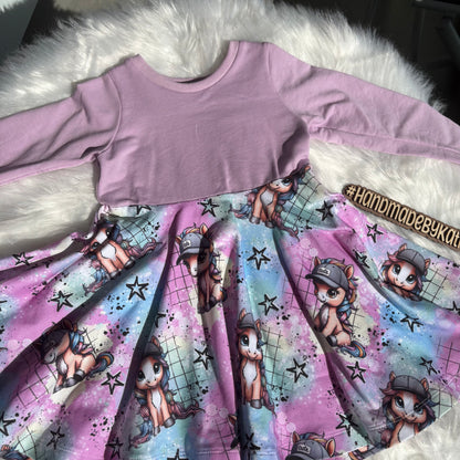 Drehkleid „ Cooles Ponys" aus French Terry