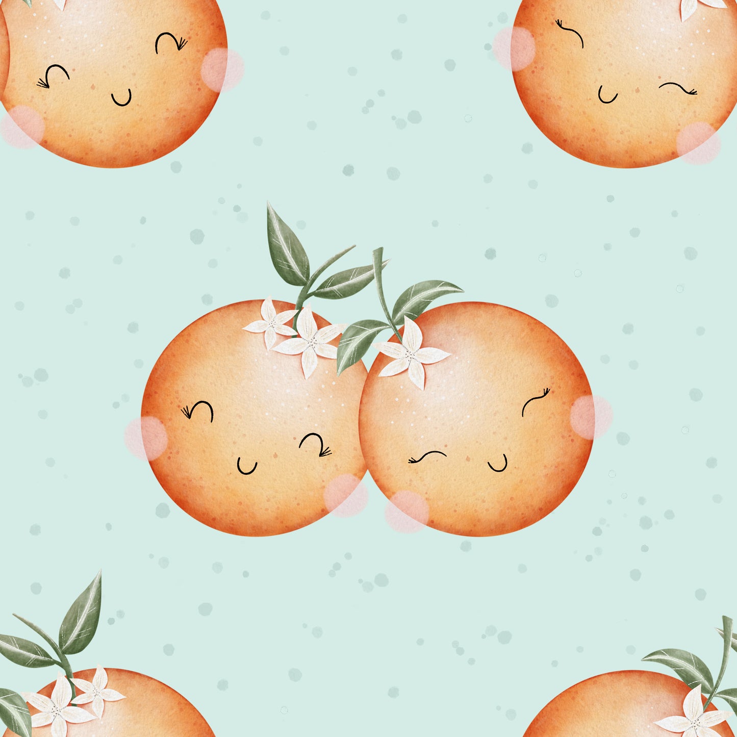 Orangenliebe | Früchte Stoff Meterware | Kinderstoff
