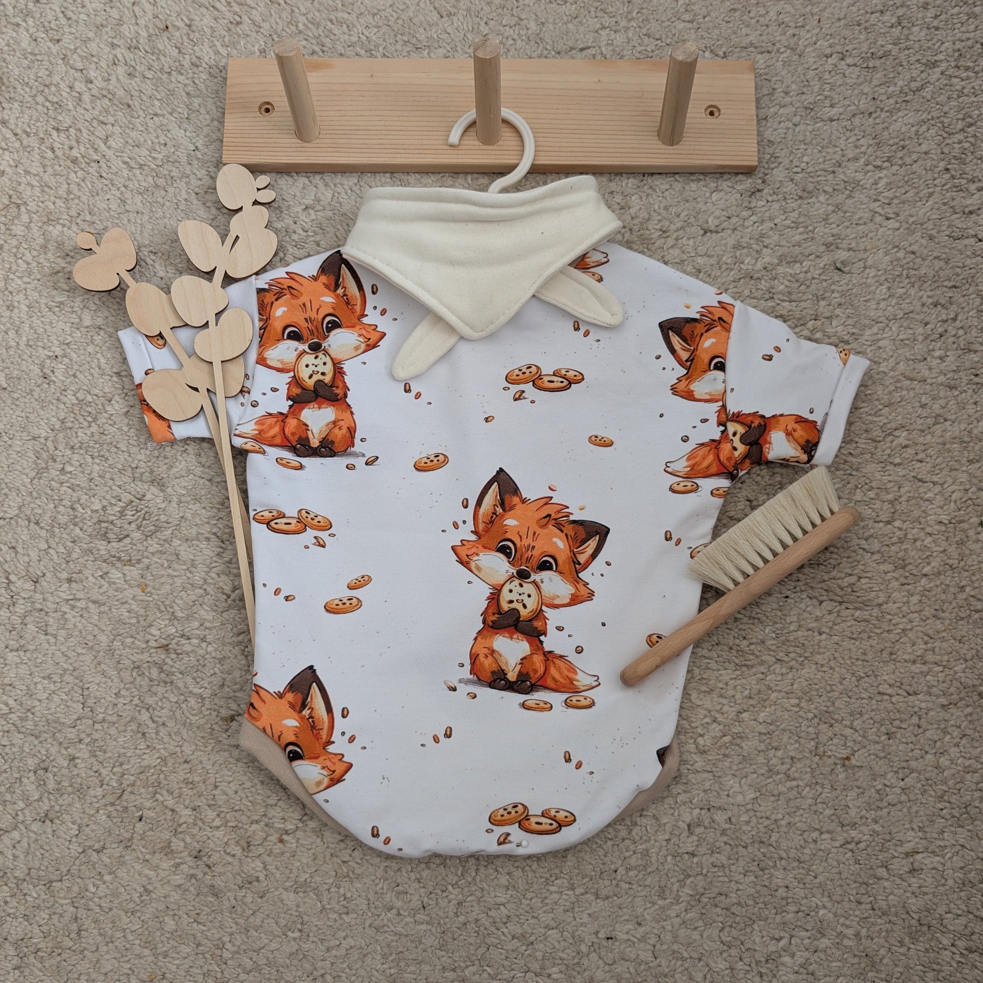 Cookie Fuchs Kinderstoff Meterware – Fuchs mit Keks Jersey French Terry Handmade by Kati