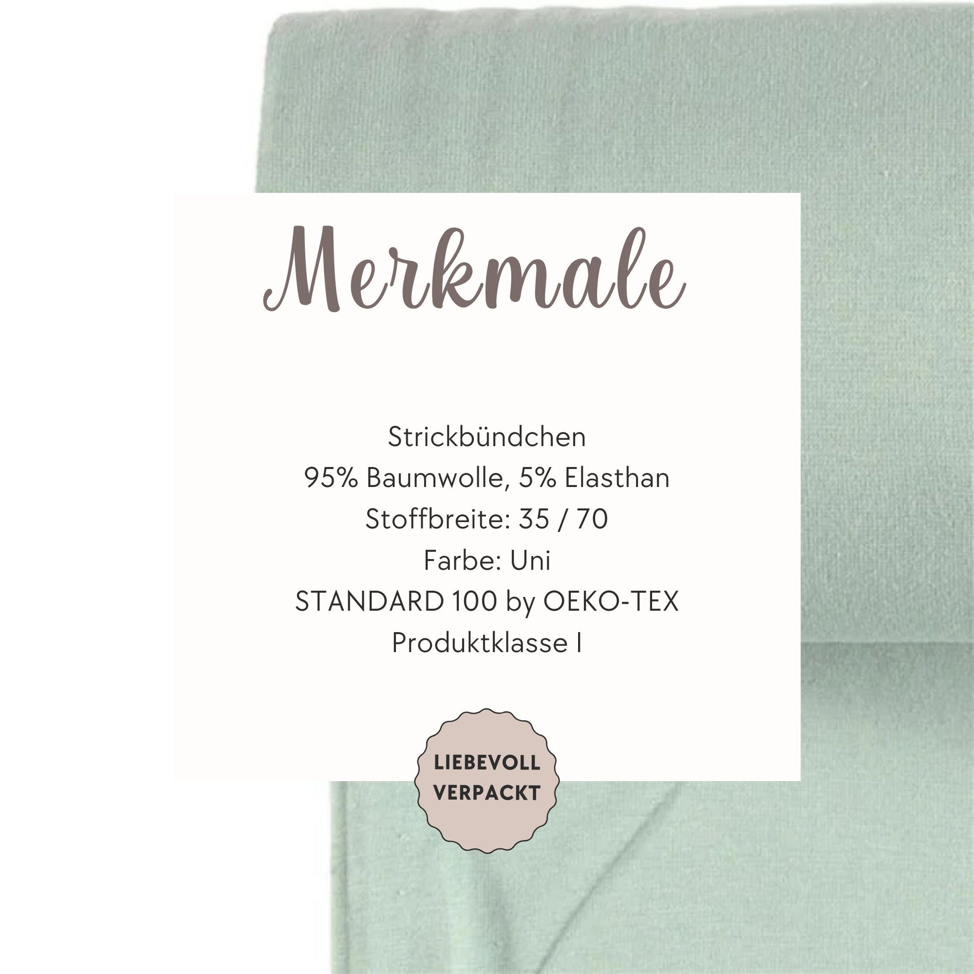 Bündchenstoff schattengrün Feinripp Detailaufnahme – Strickbündchen Meterware