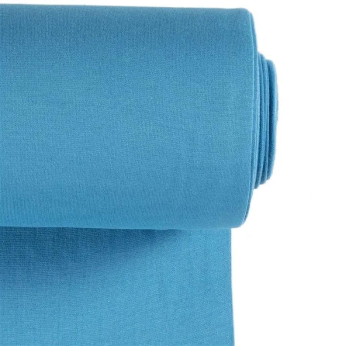 Bündchen Stoff azurblau Feinripp – Strickbündchen Meterware Kinderkleidung Handmade by Kati