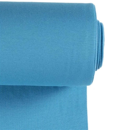 Bündchen Stoff azurblau Feinripp – Strickbündchen Meterware Kinderkleidung Handmade by Kati