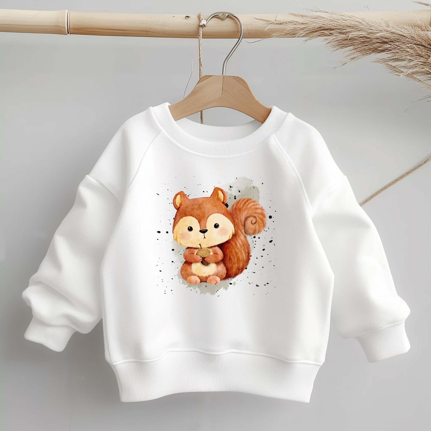 Eichhörnchen Bügelbild DTF Transfer – Waldtier Kinderkleidung Handmade by Kati