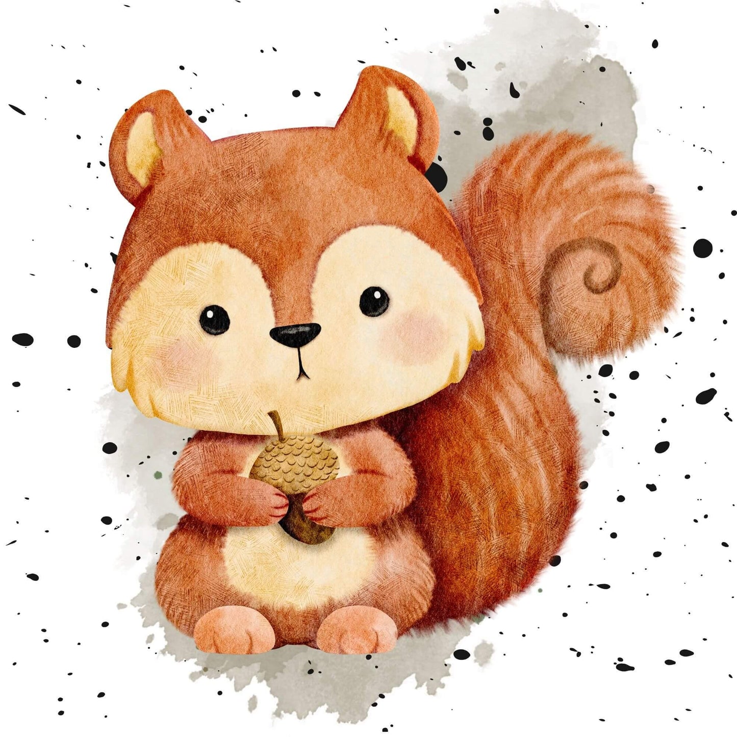 Eichhörnchen Bügelbild Anwendungsbeispiel – DTF Transfer Waldtier Kindershirt