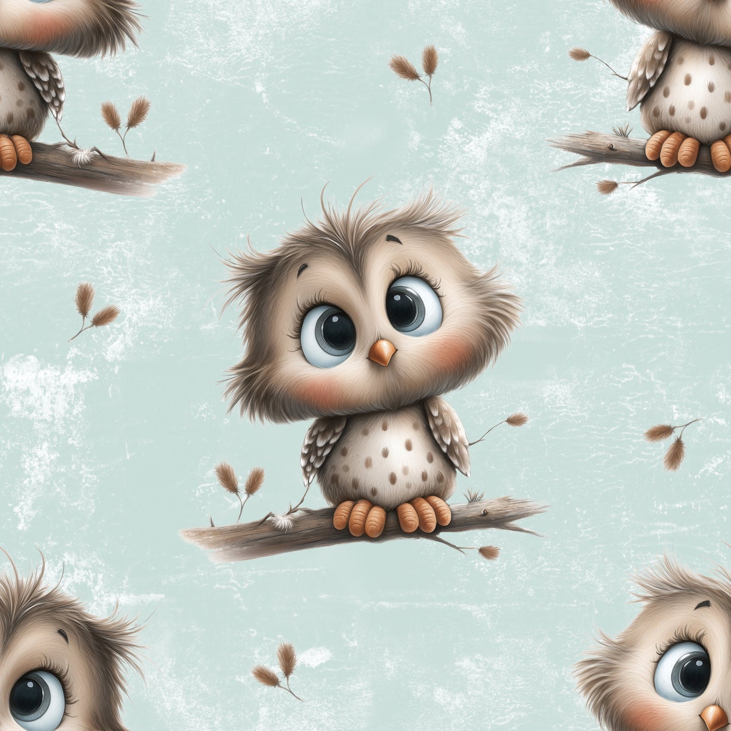 Kleine Waldeule | Eulen Stoff Meterware | Kinderstoff