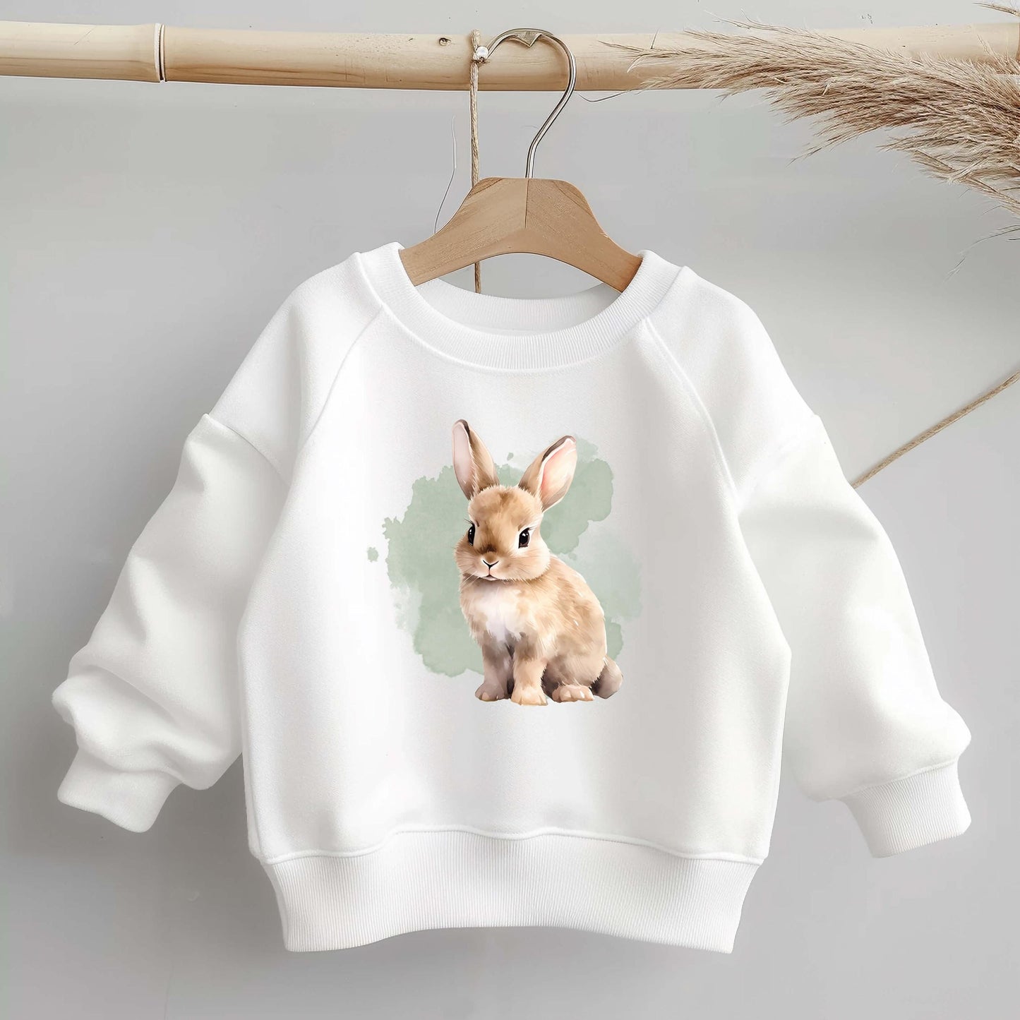 Kleiner Hase DTF Transfer 10cm – Waldtier Bügelbild aufbügeln Baby