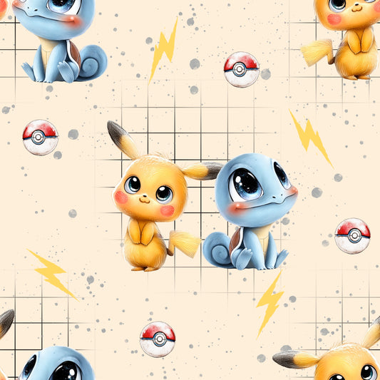 Cute Creatures Anime Kinderstoff Meterware – Anime Tiere Jersey French Terry Handmade by Kati