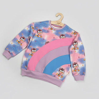 Kinder Sweatshirt „Pinguin Sternbote“ | Handmade Pullover aus French Terry
