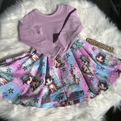 Drehkleid „ Cooles Ponys" aus French Terry