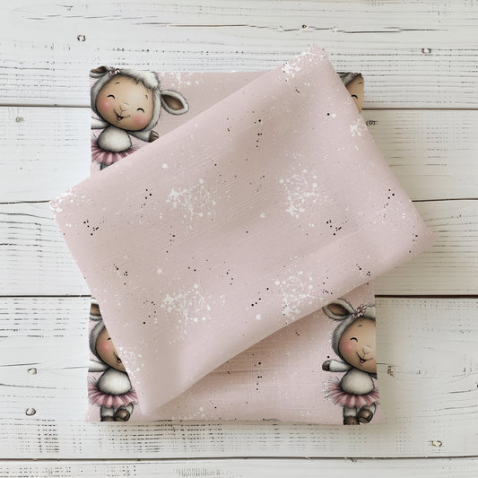 Kinderstoff Jersey | Rib Jersey | French Terry - „Tanzendes Lämmchen" Kombi