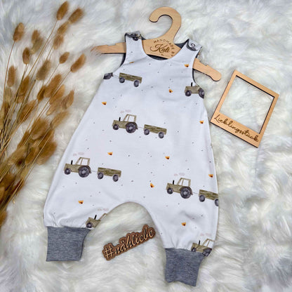 Baby Strampler Traktor Set handgenäht · Gr. 56–80 · Jungen · Handmade by Kati