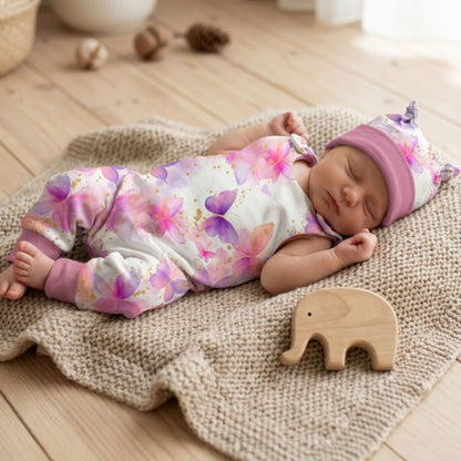 Baby Strampler Schmetterlingstraum Set | handgenäht | Gr. 56–80