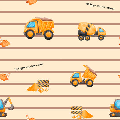 Children's Jersey Fabric by the Meter "Excavator"