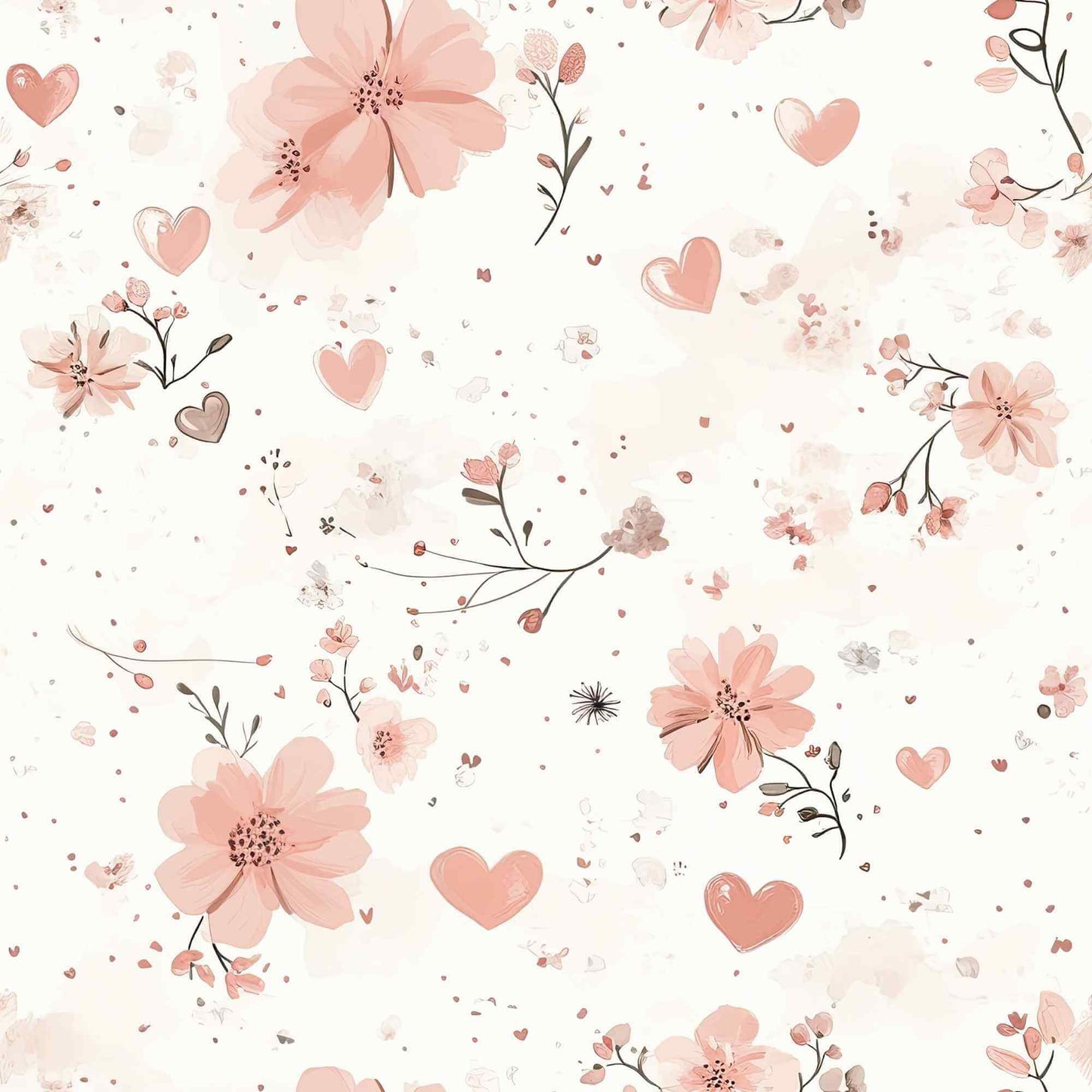 Blütenherz | Blumen Stoff Meterware | Kinderstoff