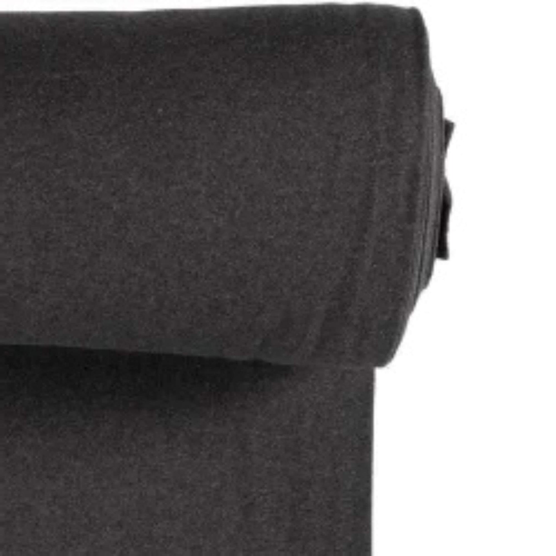 Bündchen Stoff dunkel grau meliert Feinripp – Strickbündchen Meterware Handmade by Kati