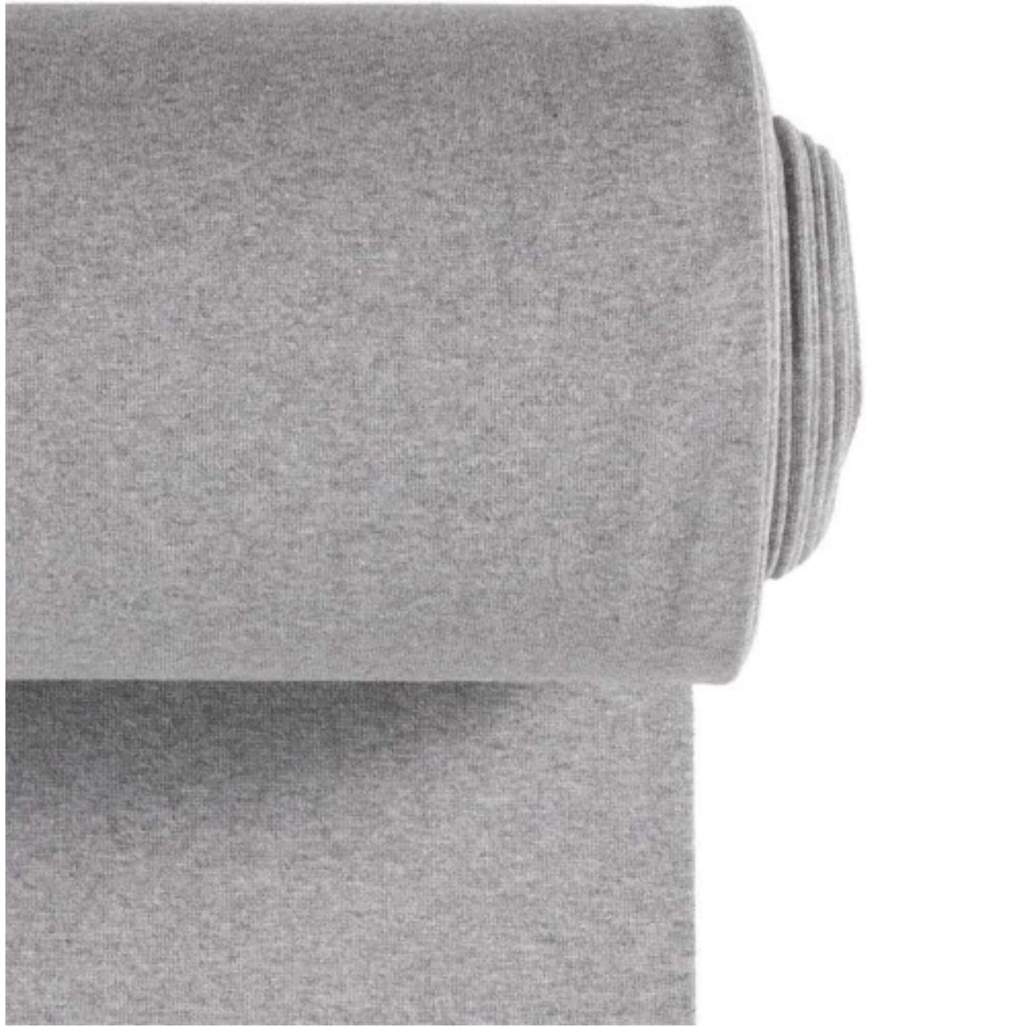Cuff fabric in light grey mottled - fine rib