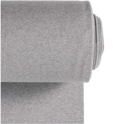 Cuff fabric in light grey mottled - fine rib