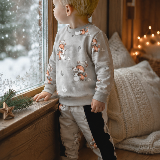 Fuchs & Schneemann | Winterstoff Meterware | Kinderstoff Weihnachten