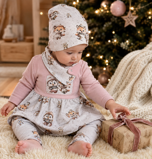 Fuchs, Pinguin & Eule | Winterstoff Meterware | Kinderstoff Weihnachten