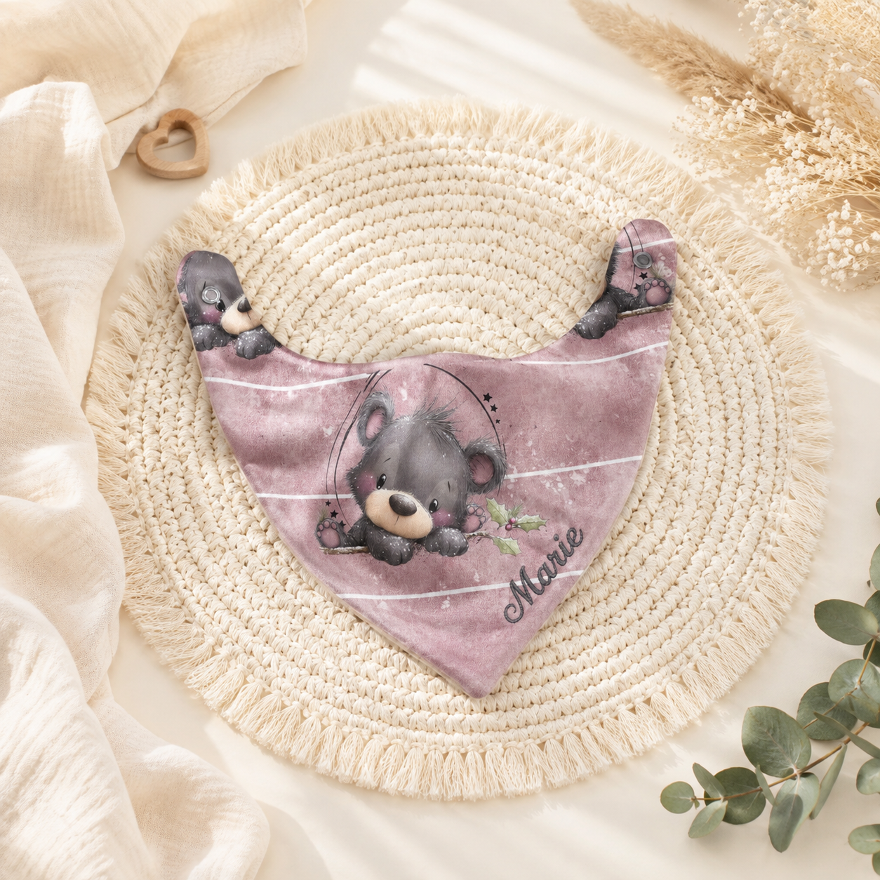 Pumphose Baby "Winterbärchen" handgenäht |  Set personalisiert